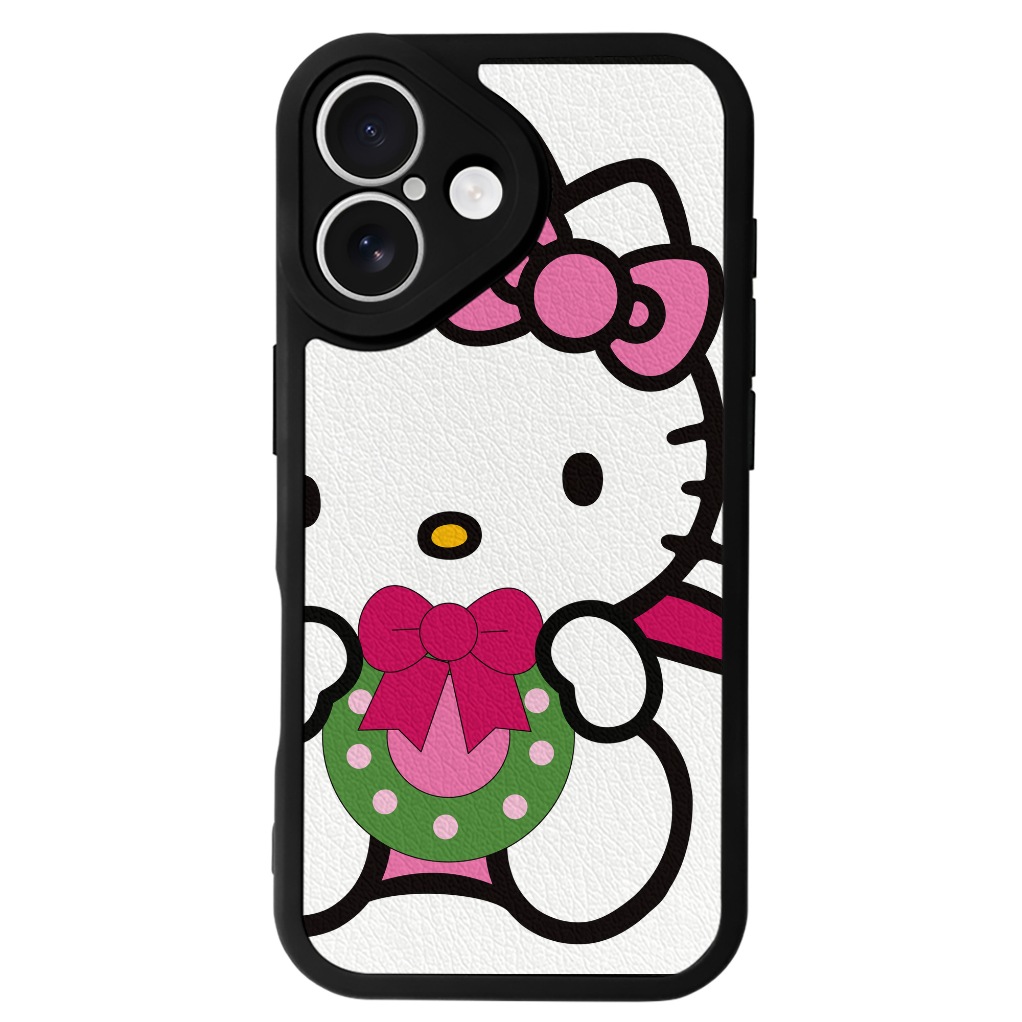 （画像用） Hello Kitty ハローキティ 【iPhone 16シリーズ対応】シリコンスマホケース（レザー調） 材質：シリコン